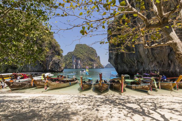 boats on a beach